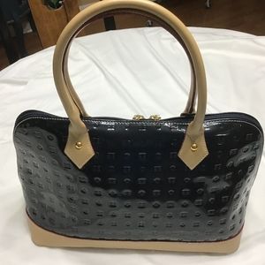 NAVY and TAN Arcadia Handbag